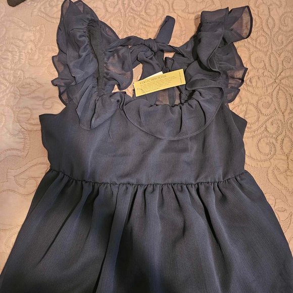 Banana Republic Dark blue blouse size small petite - Picture 2 of 8